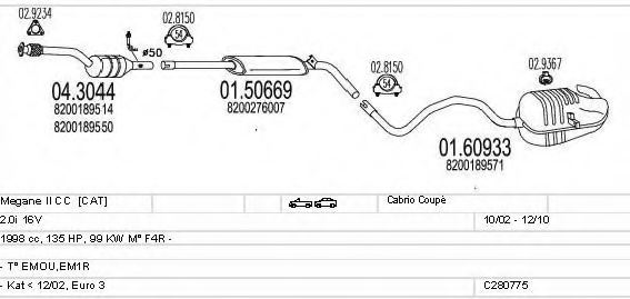 MTS C280775010710 Exhaust System